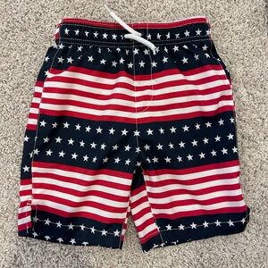 Boy’s Patriotic Striped Swim Trunks - 5T